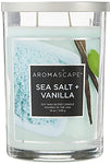 2-Wick Scented Jar Candle, Sea Salt & Vanilla, 19-Ounce, Blue