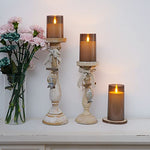 Flameless Battery Operated  LED Pillar Candles  Remote Control  3D Wick,  Set of 3
