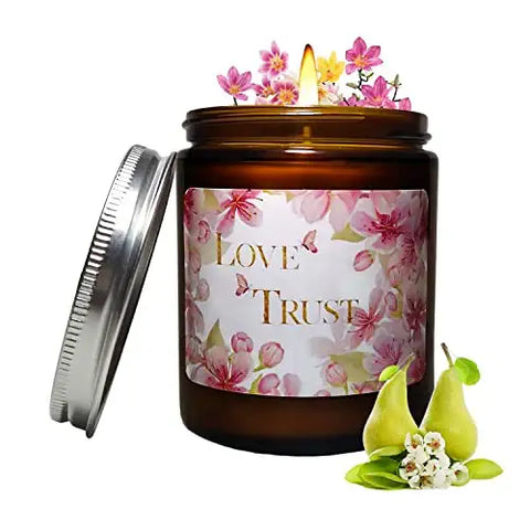 Scented Candle, , Freesia and Pear Scent Aromatherapy Candle,  7oz