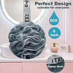 Premium Loofah Bath Sponge Shower Scrubber Body Wash Pouf Exfoliating Essential (Set of 1, Grey)