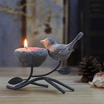 Votive Candle Holders, Vintage Home Decor Iron Branches, Resin Bird and Nest, Tabletop Decorative TeaLight Candle Stands