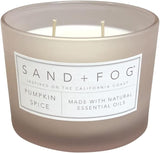 Sand + Fog Scented Candle - White Pumpkin – Additional Scents and Sizes – 100% Cotton Lead-Free Wick - Luxury Air Freshening Jar Candles - Perfect Home Decor – 12oz