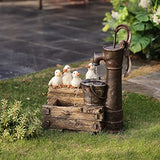 Farmhouse Crate and Baby Ducks Resin Outdoor Patio & Garden Fountain with Lights