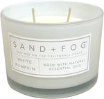 Sand + Fog Scented Candle - White Pumpkin – Additional Scents and Sizes – 100% Cotton Lead-Free Wick - Luxury Air Freshening Jar Candles - Perfect Home Decor – 12oz