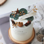 Handmade Real Dried Flowers Scented Candles, Aromatherapy, Soy (Eucalyptus)