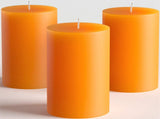 Set of 3 Pillar Candles 3" x 6" Unscented Handpoured Weddings, Home Decoration, Restaurants, Spa, Church Smokeless Cotton Wick - Ivory