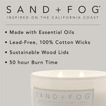 Sand + Fog Scented Candle - White Pumpkin – Additional Scents and Sizes – 100% Cotton Lead-Free Wick - Luxury Air Freshening Jar Candles - Perfect Home Decor – 12oz