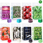 Scented Wax Melts -Set of 8 (2.5 oz) Assorted Wax  Cubes/Tarts- Apple, Aloe, Green Tea, Sandalwood, Rose, Vanilla, Jasmine, Lavender