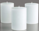 Set of 3 Pillar Candles 3" x 6" Unscented Handpoured Weddings, Home Decoration, Restaurants, Spa, Church Smokeless Cotton Wick - Ivory