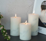 Hand-poured Unscented Candle ,Drip less Pillar Candle set of 3,Includes