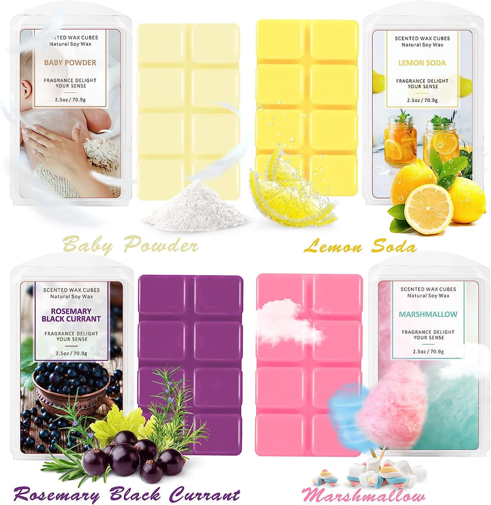 Scented Wax Melts for Wax Warmer 8 X 2.5 OZ Lemon Soda, Marshmallow, – Pure  Scents Candles