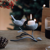 Votive Candle Holders, Vintage Home Decor Iron Branches, Resin Bird and Nest, Tabletop Decorative TeaLight Candle Stands