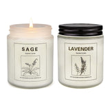 Scented, Aromatherapy Lavender Candle, Set 2 Pack,Soy