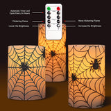 FLAVCHARM Fall Decor Flameless Candles Pumpkin Glitter Decal Desgin Real Wax Flickering LED Candles Autumn Harvest Battery Operated Candles with Remote Timer Thanksgiving Table Decorations for Home