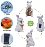 Solar Garden Statue Rabbit Figurine Garden Décor – Outdoor Lawn Décor