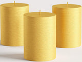 Set of 3 Pillar Candles 3" x 6" Unscented Handpoured Weddings, Home Decoration, Restaurants, Spa, Church Smokeless Cotton Wick - Ivory