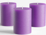 Set of 3 Pillar Candles 3" x 6" Unscented Handpoured Weddings, Home Decoration, Restaurants, Spa, Church Smokeless Cotton Wick - Ivory