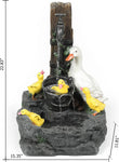 Farmhouse Crate and Baby Ducks Resin Outdoor Patio & Garden Fountain with Lights