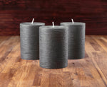 Set of 3 Pillar Candles 3" x 6" Unscented Handpoured Weddings, Home Decoration, Restaurants, Spa, Church Smokeless Cotton Wick - Ivory