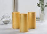 Set of 3 Pillar Candles 3" x 6" Unscented Handpoured Weddings, Home Decoration, Restaurants, Spa, Church Smokeless Cotton Wick - Ivory