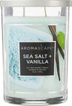 2-Wick Scented Jar Candle, Sea Salt & Vanilla, 19-Ounce, Blue