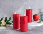 Set of 3 Pillar Candles 3" x 6" Unscented Handpoured Weddings, Home Decoration, Restaurants, Spa, Church Smokeless Cotton Wick - Ivory