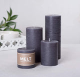 Set of 3 Pillar Candles 3" x 6" Unscented Handpoured Weddings, Home Decoration, Restaurants, Spa, Church Smokeless Cotton Wick - Ivory