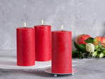 Set of 3 Pillar Candles 3" x 6" Unscented Handpoured Weddings, Home Decoration, Restaurants, Spa, Church Smokeless Cotton Wick - Ivory