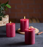 Set of 3 Pillar Candles 3" x 6" Unscented Handpoured Weddings, Home Decoration, Restaurants, Spa, Church Smokeless Cotton Wick - Ivory