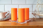 Set of 3 Pillar Candles 3" x 6" Unscented Handpoured Weddings, Home Decoration, Restaurants, Spa, Church Smokeless Cotton Wick - Ivory