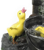 Farmhouse Crate and Baby Ducks Resin Outdoor Patio & Garden Fountain with Lights