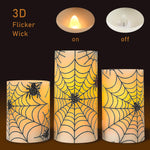 FLAVCHARM Fall Decor Flameless Candles Pumpkin Glitter Decal Desgin Real Wax Flickering LED Candles Autumn Harvest Battery Operated Candles with Remote Timer Thanksgiving Table Decorations for Home