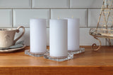 Set of 3 Pillar Candles 3" x 6" Unscented Handpoured Weddings, Home Decoration, Restaurants, Spa, Church Smokeless Cotton Wick - Ivory