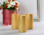 Set of 3 Pillar Candles 3" x 6" Unscented Handpoured Weddings, Home Decoration, Restaurants, Spa, Church Smokeless Cotton Wick - Ivory