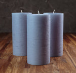 Set of 3 Pillar Candles 3" x 6" Unscented Handpoured Weddings, Home Decoration, Restaurants, Spa, Church Smokeless Cotton Wick - Ivory