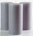 Set of 3 Pillar Candles 3" x 6" Unscented Handpoured Weddings, Home Decoration, Restaurants, Spa, Church Smokeless Cotton Wick - Ivory