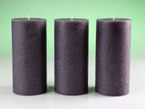 Set of 3 Pillar Candles 3" x 6" Unscented Handpoured Weddings, Home Decoration, Restaurants, Spa, Church Smokeless Cotton Wick - Ivory