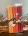Tapers Thanksgiving SET OF 6 Holiday Festive Autumn Candles 3 Scents