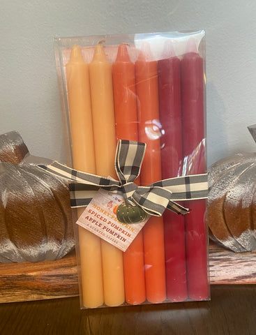 Tapers Thanksgiving SET OF 6 Holiday Festive Autumn Candles 3 Scents