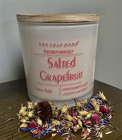Candle Salted Grapefruit Hand Poured Coconut Wax Blend Aromatherapy Large 24 oz