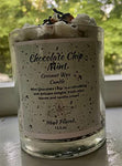 Candle Handmade and Poured Coconut Wax Organic Chocolate Chip Mint Dessert Candle