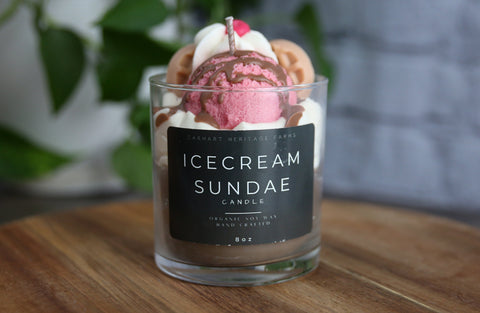 Ice Cream Sundae Dessert Candle