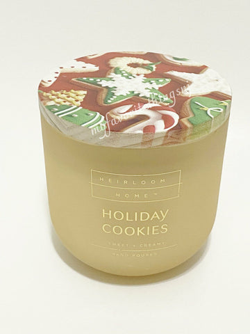 Heirloom Home Holiday Cookies 14 oz. Jar Candle with Wood Painted Lid