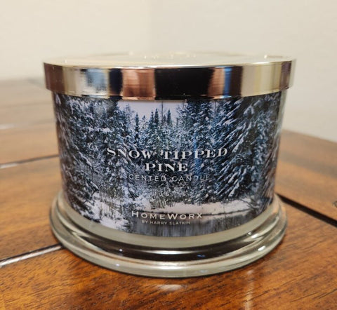 Homeworx by Harry Slatkin SNOW TIPPED PINE 18 oz 4 wick candle NEW