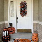 2022 Halloween Decoration Wreath Pumpkin BOO Front Door Halloween Party Hanging
