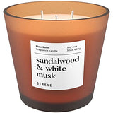 Large Scented Candle, Sandalwood & White Musk, 30oz 3 Wick Huge