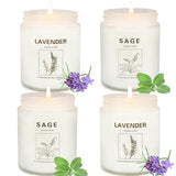 4 Pack Candles for Home Scented, 28 oz Lavender and Sage Soy Aromatherapy Candle Gift Set for Women, Long Lasting Lavender and Sage Scented Jar Candle for Birthday, Thanksgiving, Christmas Gift