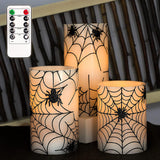 FLAVCHARM Fall Decor Flameless Candles Pumpkin Glitter Decal Desgin Real Wax Flickering LED Candles Autumn Harvest Battery Operated Candles with Remote Timer Thanksgiving Table Decorations for Home