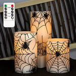 FLAVCHARM Fall Decor Flameless Candles Pumpkin Glitter Decal Desgin Real Wax Flickering LED Candles Autumn Harvest Battery Operated Candles with Remote Timer Thanksgiving Table Decorations for Home