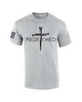 Redeemed Cross Nails Mens Christian American Flag Sleeve T-Shirt Graphic Tee